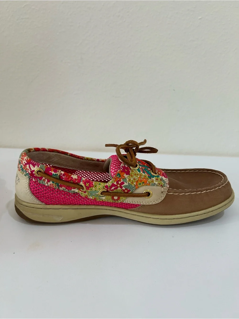 Sperry Top Sider Bluefish Liberty Floral Woman’s Boat Shoe With Mesh Side Panels